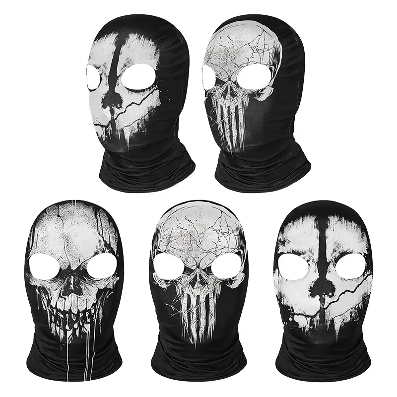 

Black Mask Balaclava 2 Holes Beanies Hats Men Ghost Skull Full Face Cover Cycling Headgear Hood Caps Ggorros Hombre Casquette
