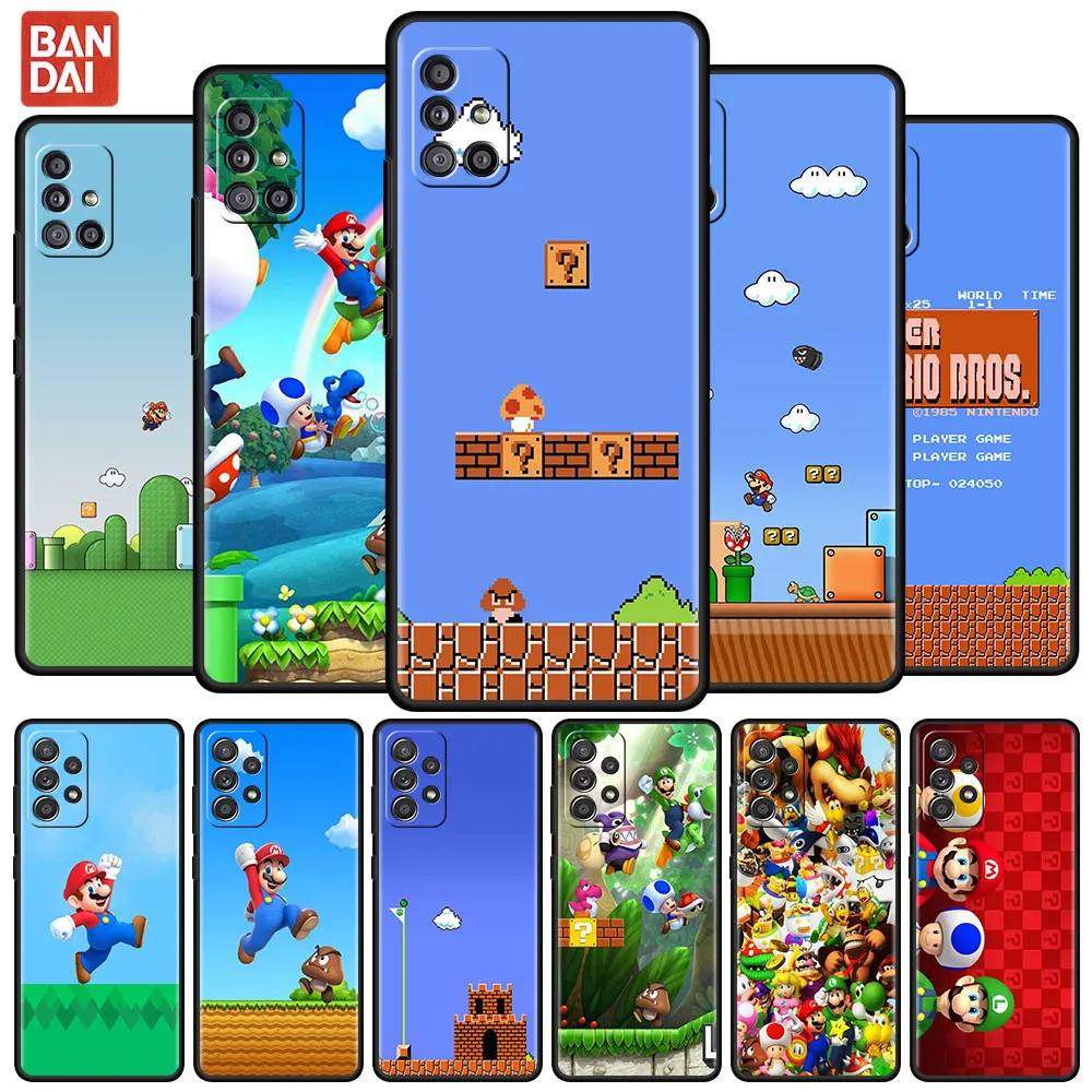 

SUPER MARIO BROS Funny Case For Samsung Galaxy A73 A53 5G A33 A13 A03 Core A03s A52s Shockproof Phone Cover Black Soft Capas