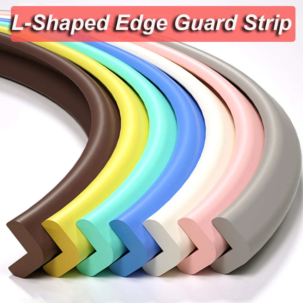 2M Soft Baby Safety Desk Table Edge Guard Strip Security L-Shaped Kids Protection Bumper Angle Home Anti-collision Corner Foam