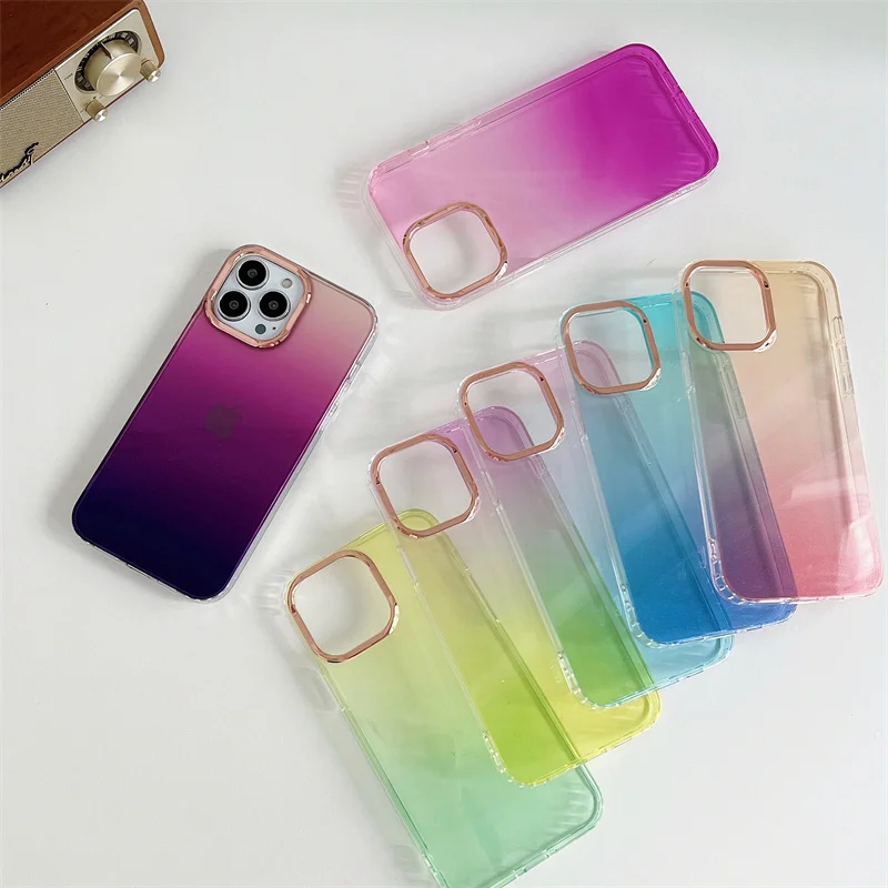 Новый двухцветный градиентный чехол для телефона Iphone 12 12pro 12promax 13 13pro 13promax 14 14pro