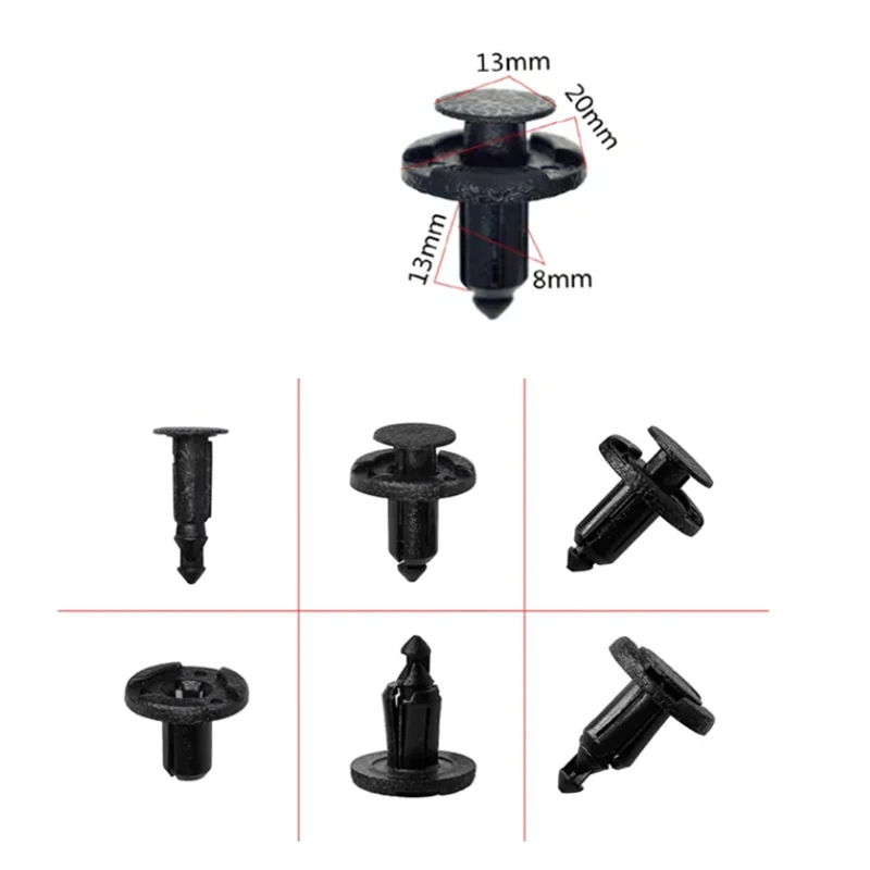 100 шт. для 8 мм отверстия автоматические зажимы пластиковый крепеж бампера