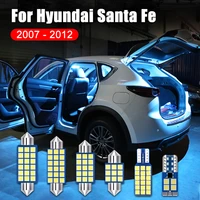 for hyundai santa fe 2 cm 2007 2008 2009 2010 2011 2012 13pcs car led reading lights license plate lamps trunk bulbs accessories