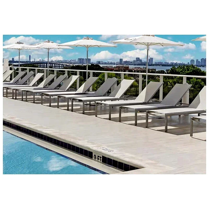 Шезлонг для патио алюминиевый водонепроницаемый открытый бассейн тесла меши с