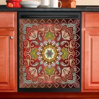 kitchen decor dishwasher magnet cover ethnic pattern