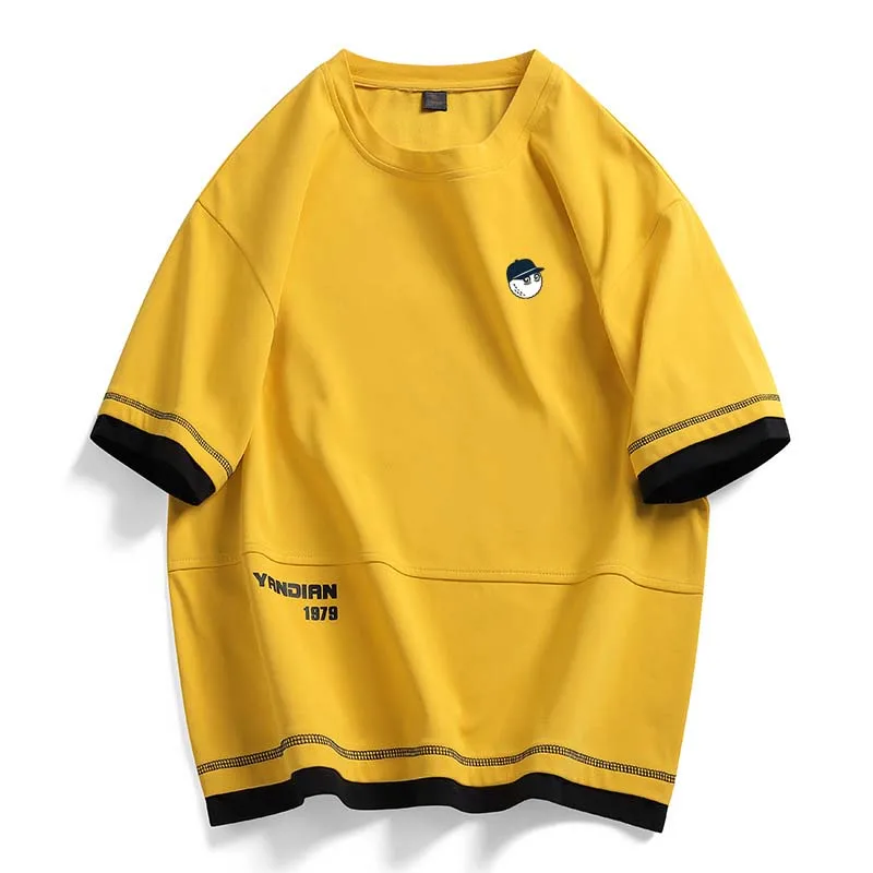 Golf Shirt Wear For Men Malbon Clothing Poloshirt Men's Summer Round Neck T-shirt Solid Color Loose Casual Business Sports