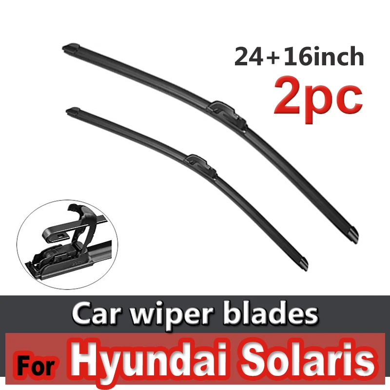 

Wiper Front Wiper Blades For Hyundai Solaris HC 2017 - 2020 Windshield Windscreen Window Rain Brushes 24"+16"