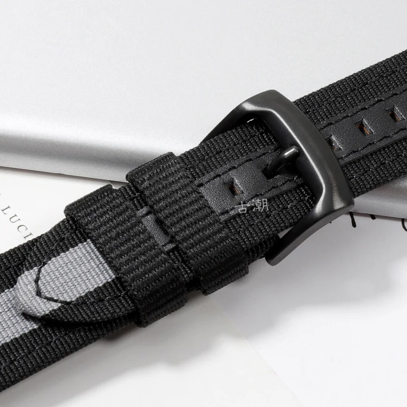 Ремешок нейлоновый парусиновый для мужских часов серии Луиджи 22 мм |