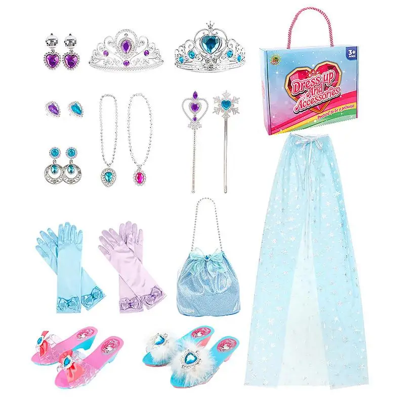 

Princess Dress Up Clothes For Little Girls Girls Princess Dress Up Shoes And Jewelry Toys Set Pretend Play Toys For Girl