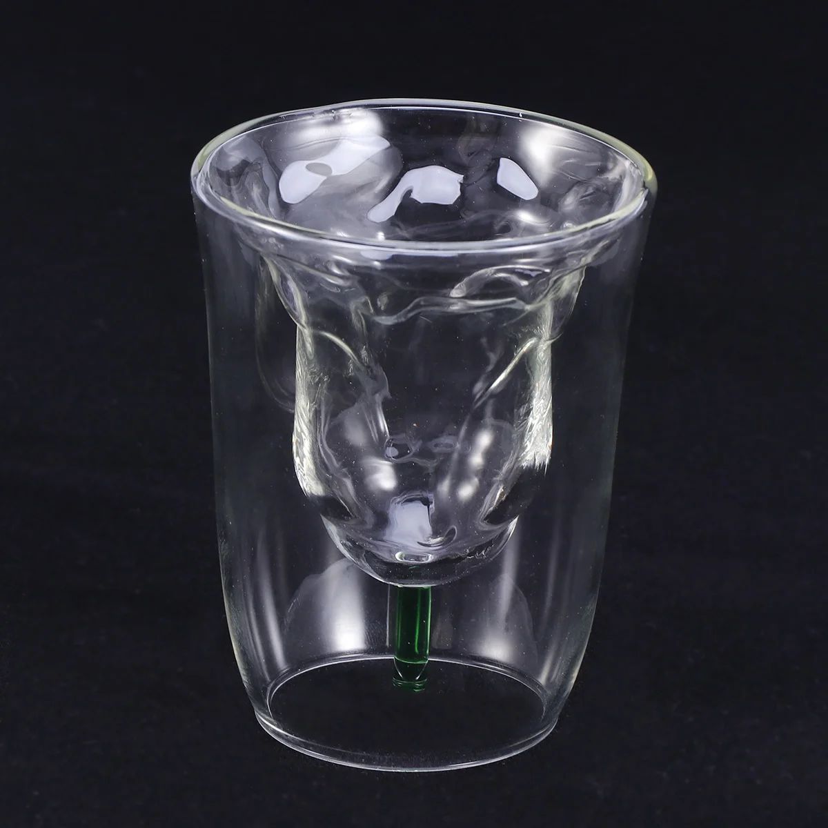 

180 Ml Cocktail Beer Mug Double-layer Glass Gobstoppers Whiskey Drinking Cup Glass Tumblers Whisky Cup