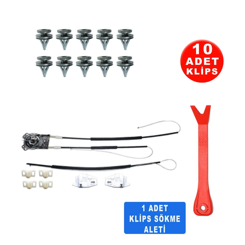 

For Renault Megane 2 2002-2008 8201010925-8200325135 Right Front Window Jack Repair Set Sprial (Clip + Bracket)