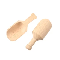 80mm mini salt spoons wooden coffee tea scoops honey coffee condiment salt sugar tea spoon kitchen utensils
