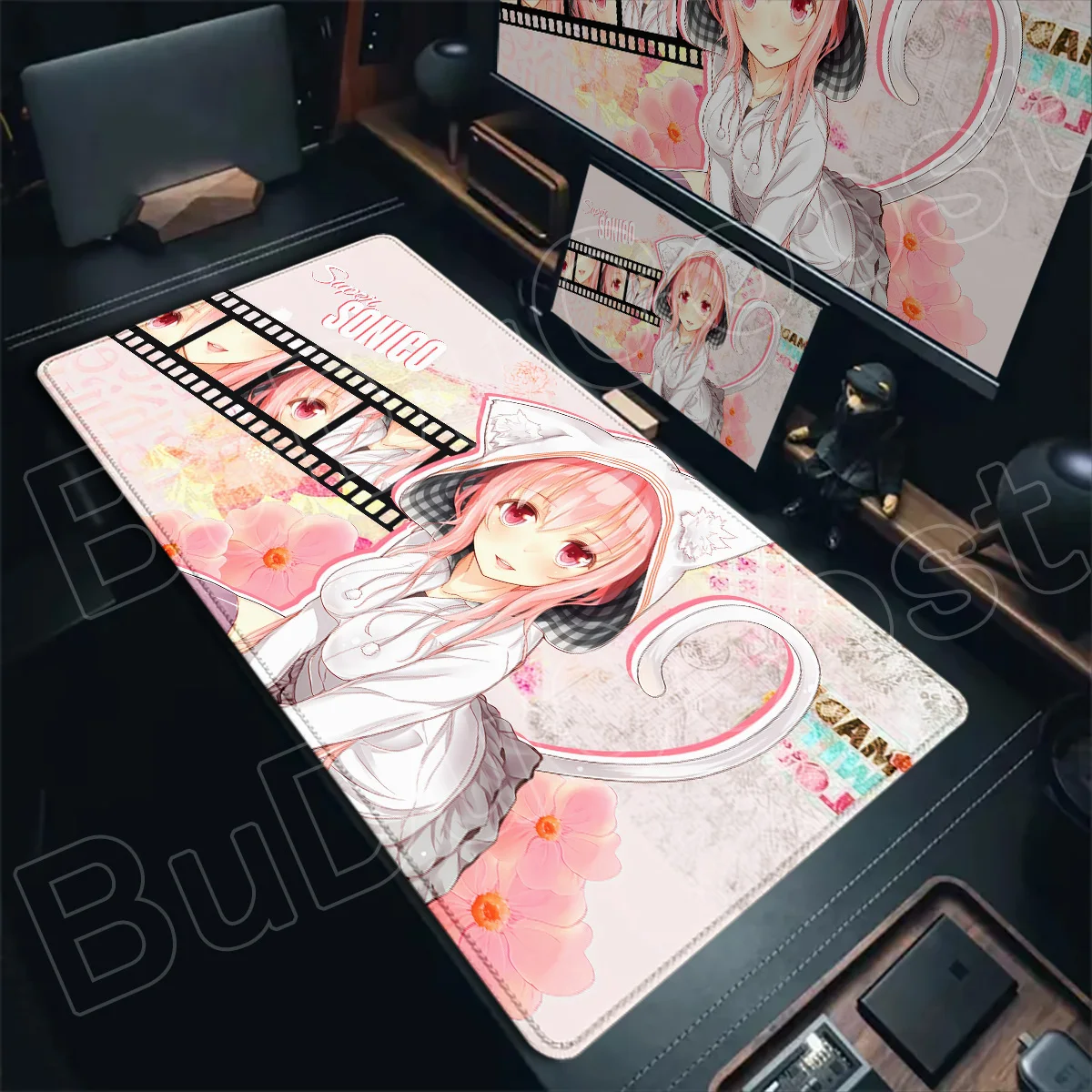 Фото Коврик для клавиатуры XXL, настольный коврик, коврик для мыши Kawaii Girl Super Sonico, большой нескользящий игровой коврик для киберспорта, резиновые аксессуары для ПК №1