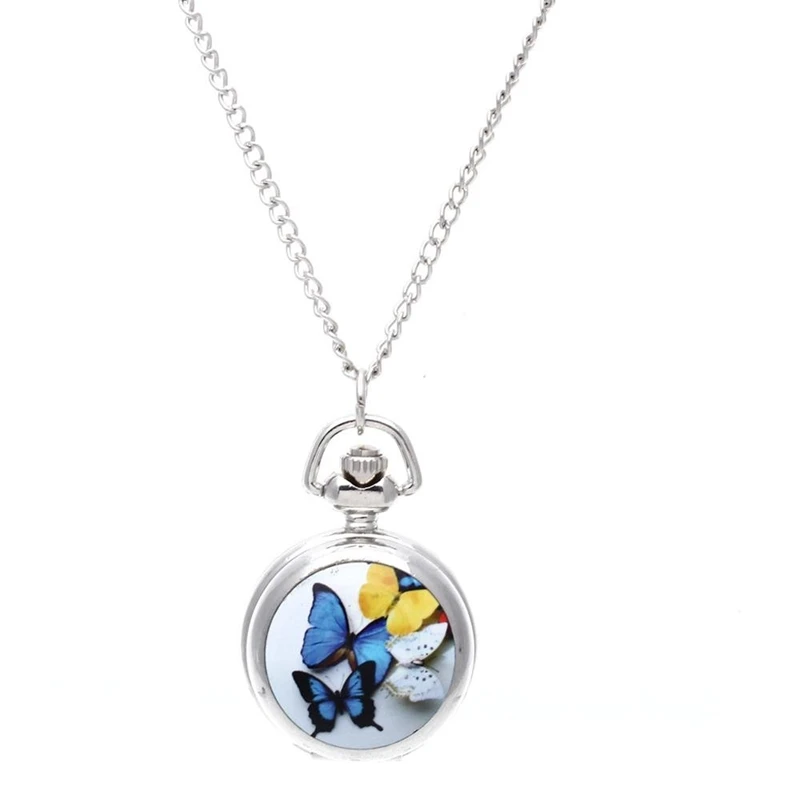 Женский кулон-медальон кварцевые карманные часы ожерелье цепочка винтажная