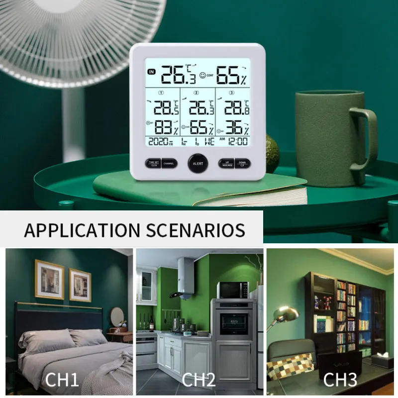 

TS-6210 цифровой термометр-гигрометр с 3 удаленными датчиками, метеостанция, беспроводной внутренний и наружный термометр 2022