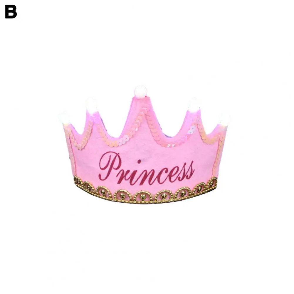 

Crown Headband for Kids Sparkling Led Crown Hair Hoop Vibrant Non-woven Fabric Hat for Children's Birthday for Fun for Kids