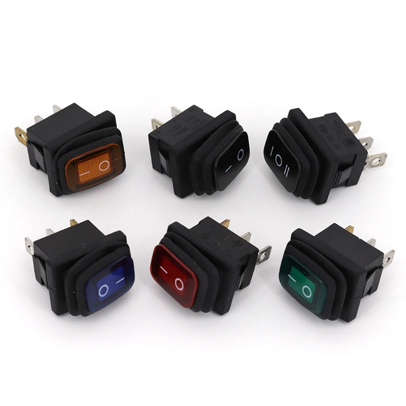 Водонепроницаемый Переключатель KCD1 3-контактный красный переключатель питания с