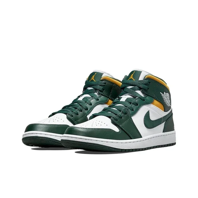 Оригинальные баскетбольные кроссовки Air Jordan 1 Mid Seattle Supersonics с высоким берцем в