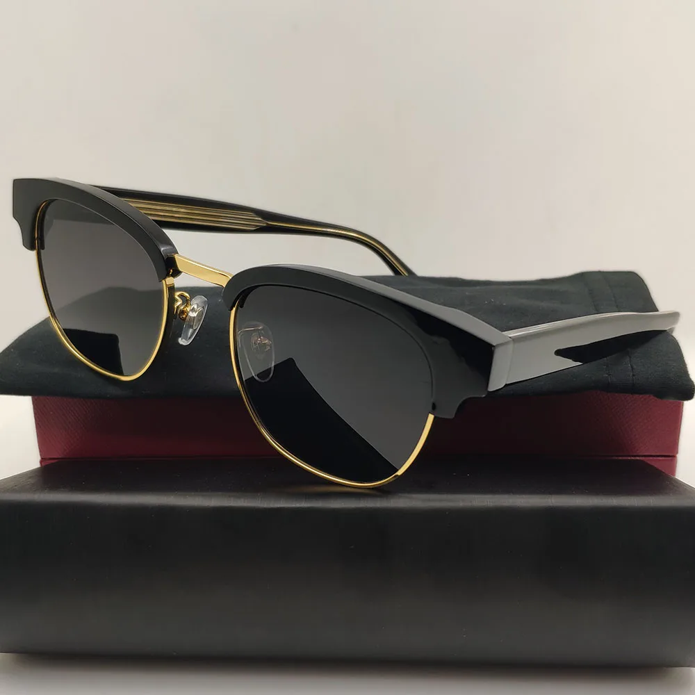 

2023 черные ацетатные ретро солнцезащитные очки для мужчин и женщин, популярные трендовые продукты, дизайнерские солнцезащитные очки в стиле стимпанк с разрезом, UV400
