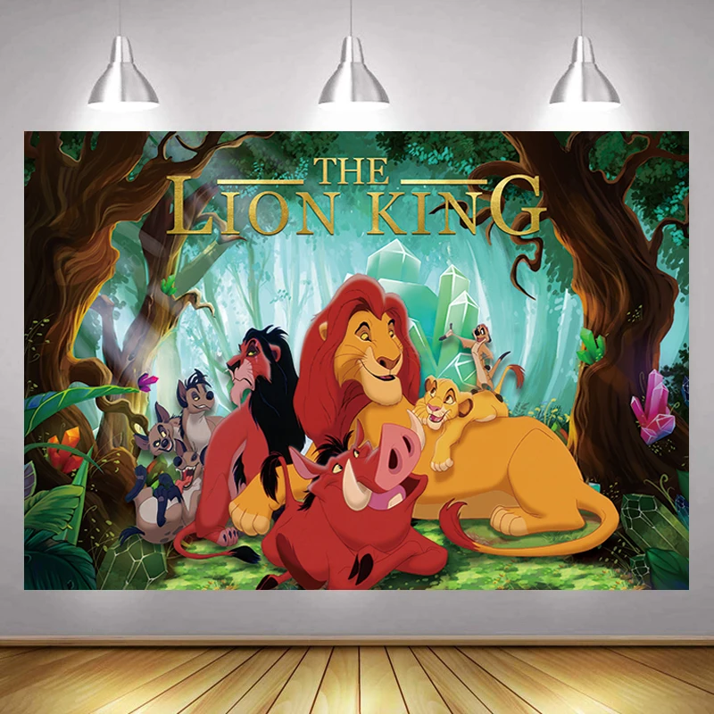 

Lion Backdrop Boys Animal Jungle Forest Happy Birthday Party Photography Background Kids Photographic Banner