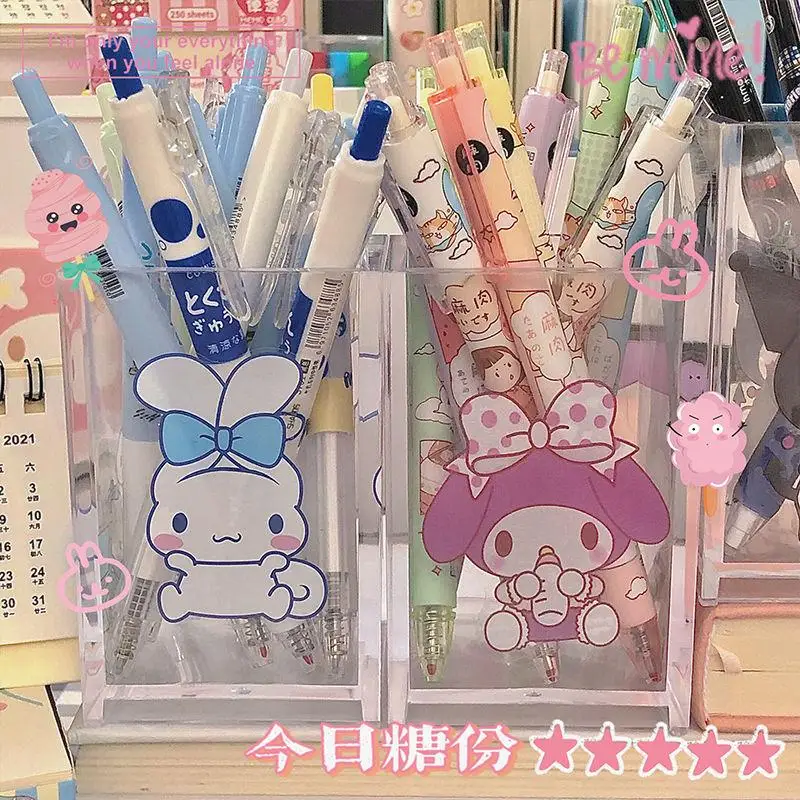 

Kawaii Sanrios Pen Holder Kuromi My Melody Cinnamoroll Cartoon Desktop Ornament Makeup Brush Stationery Storage Box Gift Girls