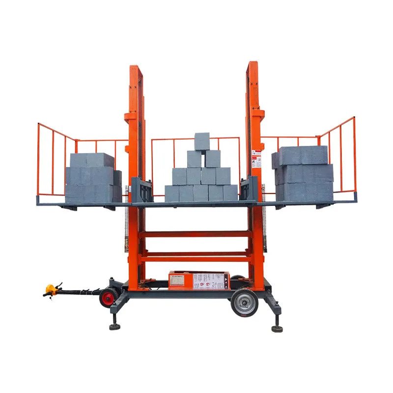 Фото Мобильная подъемная платформа для кладки и штукатурки, полностью электрическая машина для укладки кирпича для строительных площадок, укладка кирпича (на заказ) №2