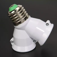 2 in 1 double e27 socket base bulb extender splitter contact adapter converter plug halogen light lamp bulb holder copper