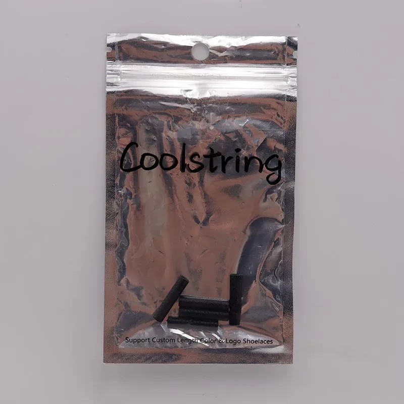 Coolstring Accessory 100Pcs Wholesale Shoelace Tips 2.4*0.5cm Zinc Alloy+Copper Metal Black Aglets Air Sneaker Trendy Decoration