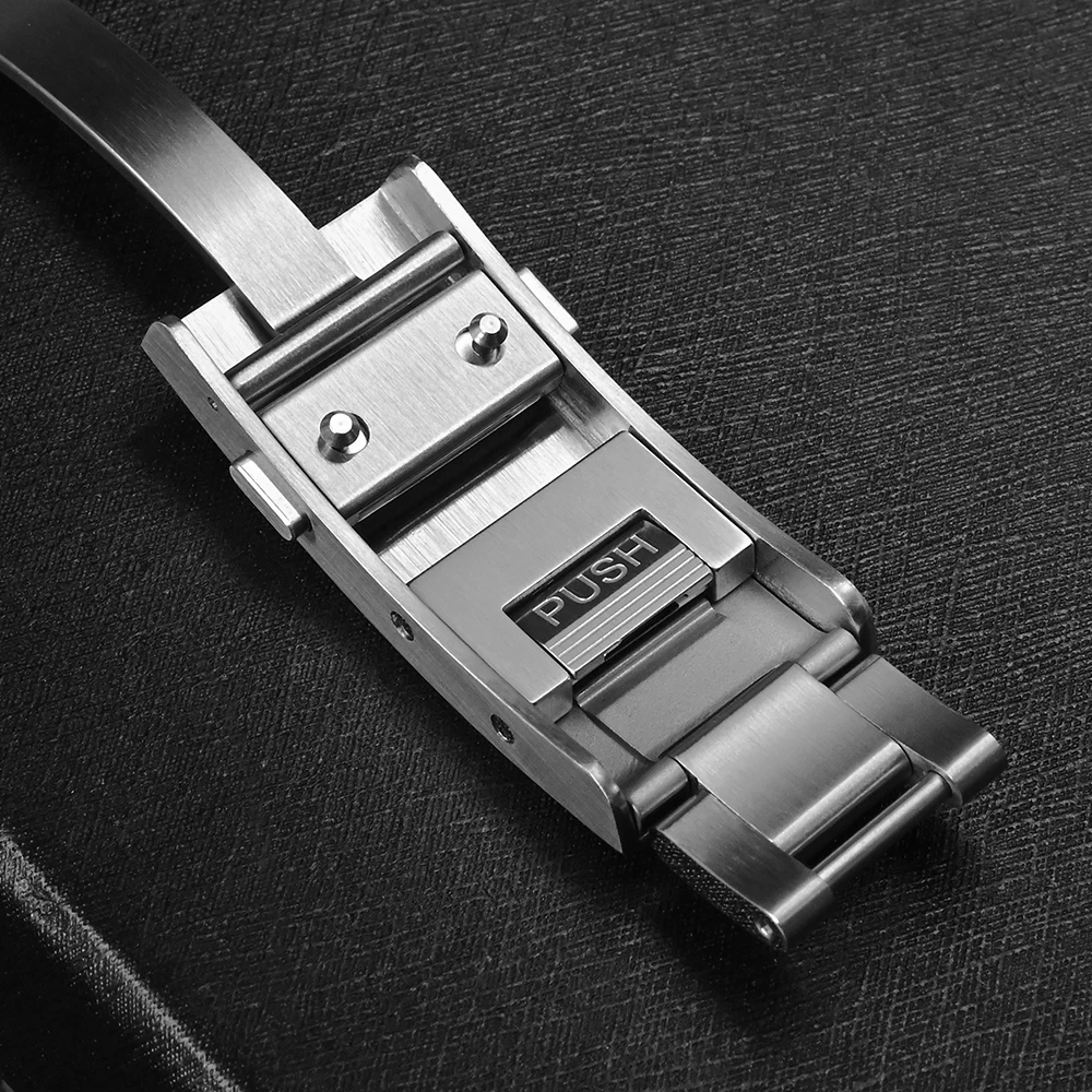San Martin New Fly Adjustable Clasp Suitable For 16mm Buckle 316L Stainless Steel Strap Polished Buckle Watch Parts