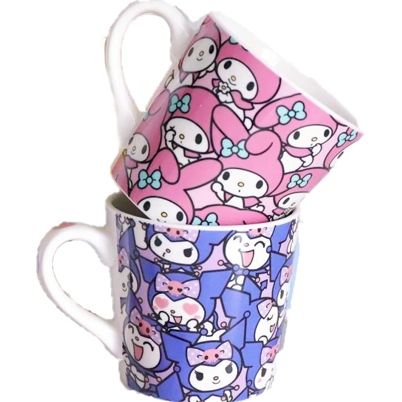 

Kawaii Sanrioed Kuromi Mymelody милая девушка сердце Милая мультяшная кружка кофейная чашка керамическая молочная чашка с ручкой подарок на день рождени...