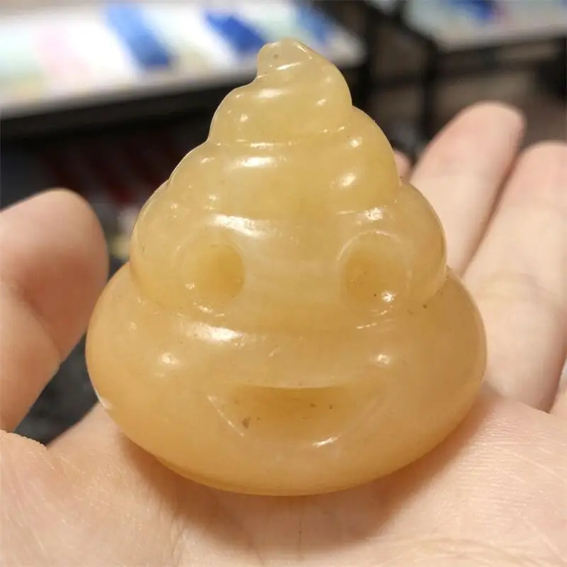 

Natural Calcite Cartoon Carving Sculpture Energy Gift DIY Pendant Gemstone Home Decoration Accessories