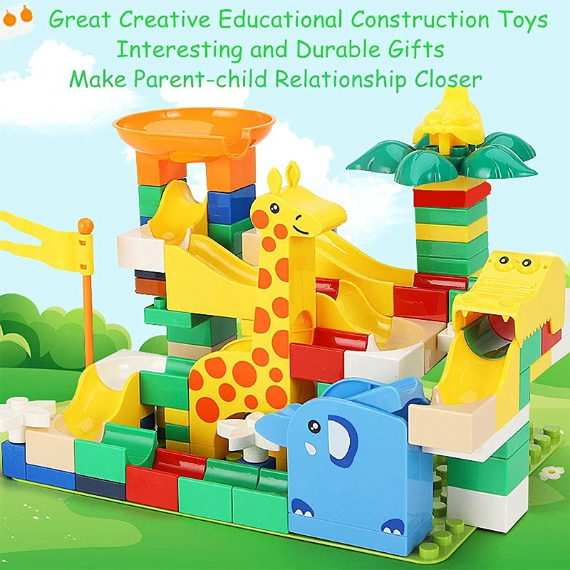 

Big Size Marble Race Run Blocks Maze Ball Track Building Blocks Plastic Funnel Slide Puzzle Race Track DIY Compatible Bricks