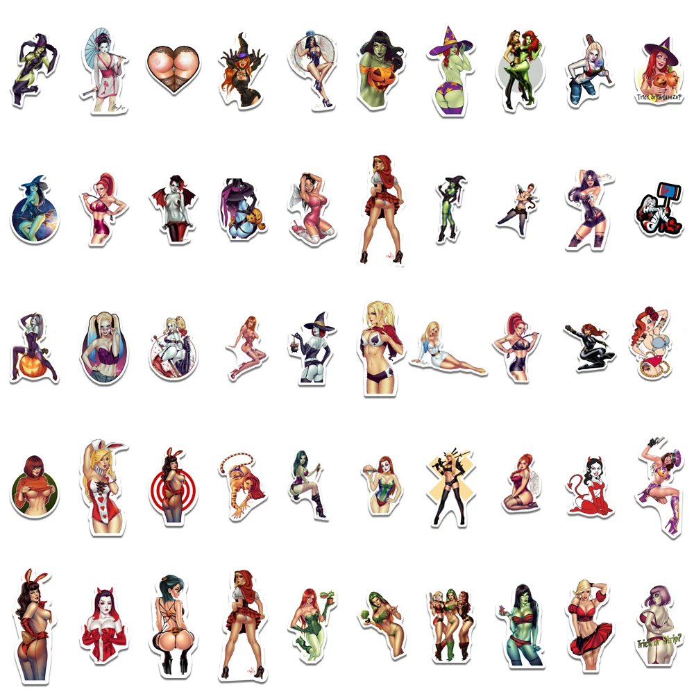 103050100pcs anime hentai tease vulgar sexy beauty girls waterproof stickers motorcycle laptop phone skateboard decal sticker free global shipping