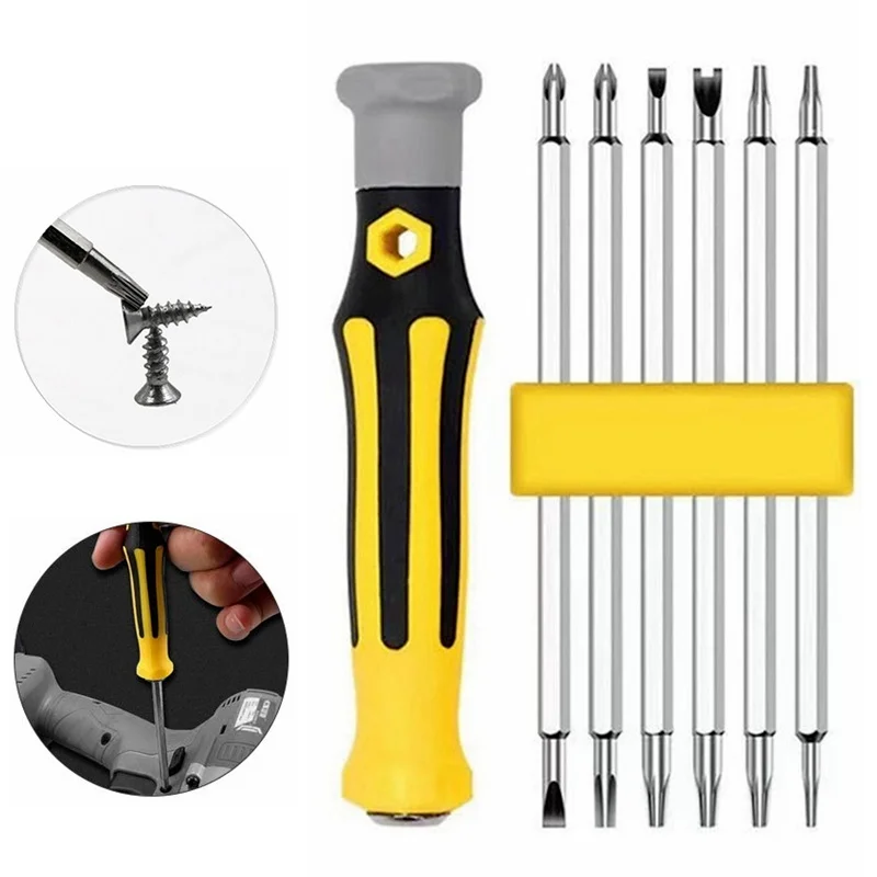 

6 шт./компл. отвертка Магнитная отвертка защита от вскрытия сверла пятиугольные звездообразные отвертки ручные инструменты с плоской голов...