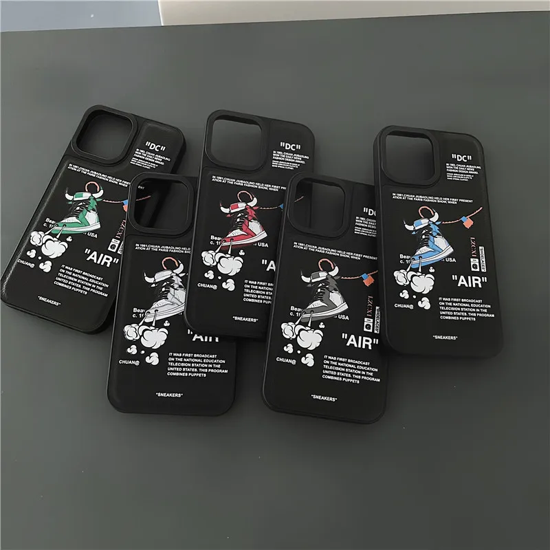 Pu Silicone Leather  Sneakers Shoelace Case  Iphone 14 12 13 11 Pro Max 7 8 Plus X Xs Xr Japan Sports Shoes Cover