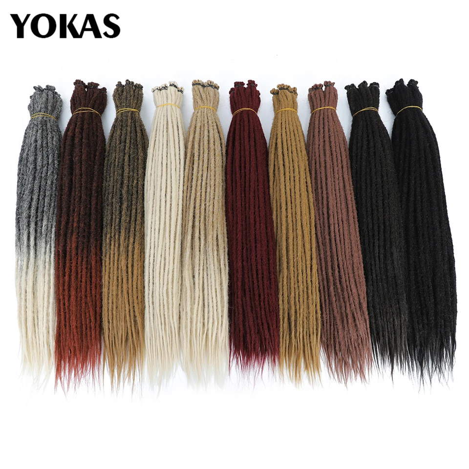 Dreadlock Extensions Handmade Crochet Hair Synthetic 24 36 Inches Dread Extension Crochet Braids For Women Dreadlocks Hair YOKAS