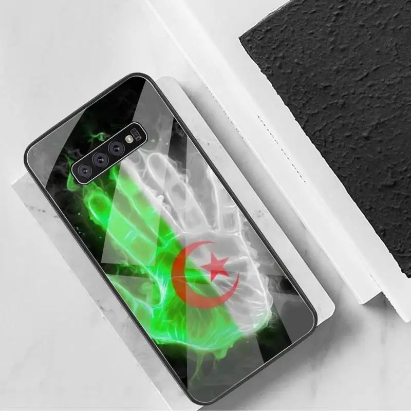 Чехол для телефона с флагом Алжира закаленное стекло Samsung S20 Ultra S7 S8 S9 S10 Note 8 9 10 Pro Plus