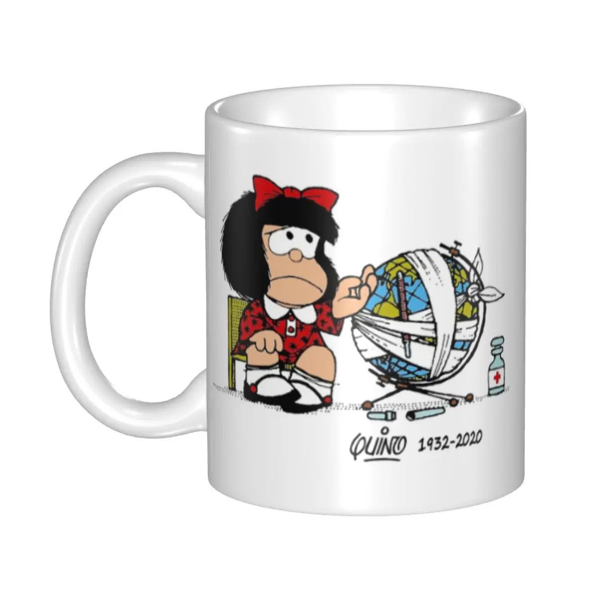 

Изготовленные на заказ кружки Quino Comics Mafalda, сделай сам, мультфильм манга, керамические чашки для молока, чая, кофе, уличная чашка для работы, к...