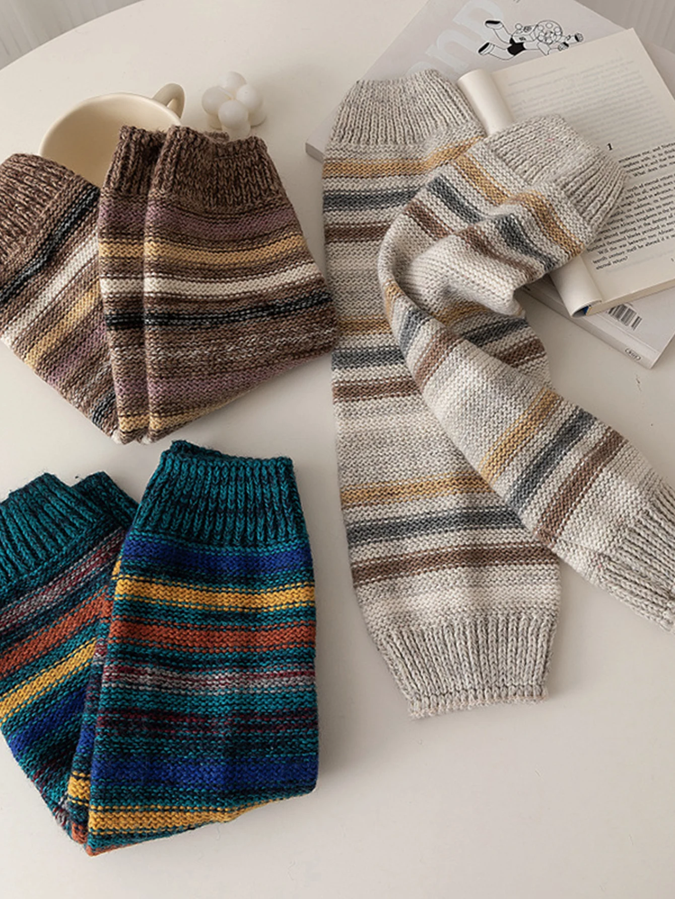 1 пара женских зимних вязаных гетр дышащая свободная теплая уличная одежда