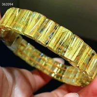genuine natural gold rutilated quartz clear rectangle beads bracelet women men fashion 12 4x7 3x5 7mm wealthy stone aaaaaa