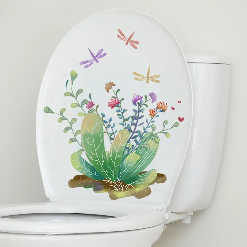

Green Plant Leaves Wall Sticker Bathroom Toilet Sticker Decal Sticker Green Self WC Adhesive Toilet Plant Waterproof Decora A3V7