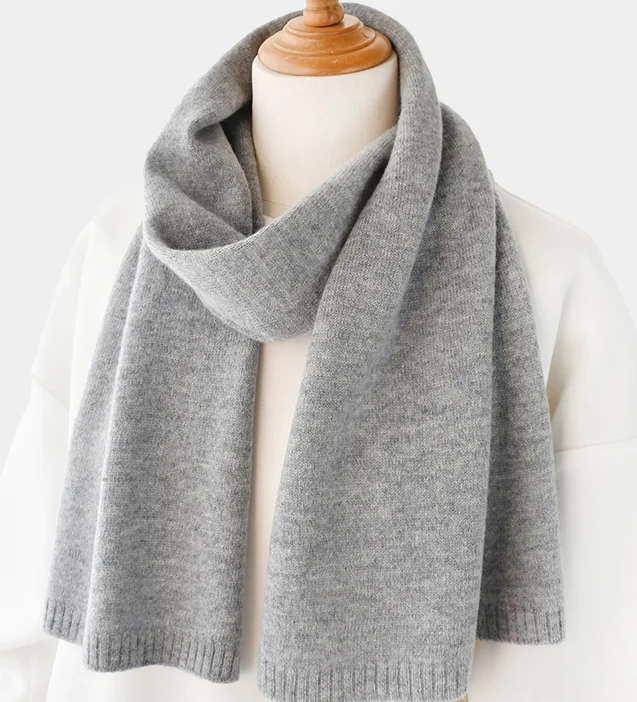 

Scarf women's solid color winter scarf knitted shawl warm wool scarf one
