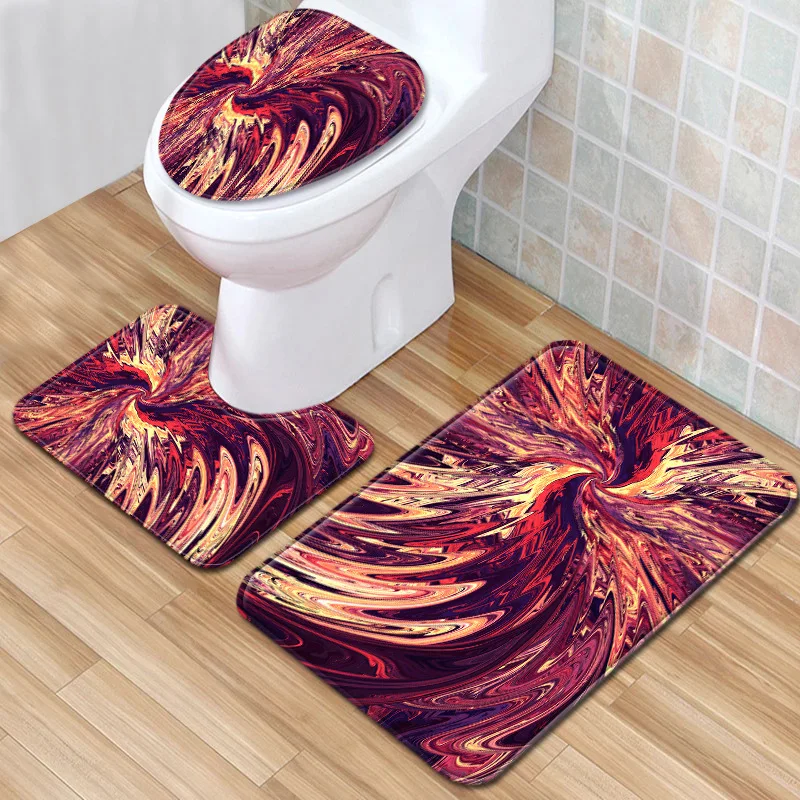 

Creative and cool painted patterns Bathroom amenities Carpet bath products Bathroom rug bathroom mat set For bath For bathroom