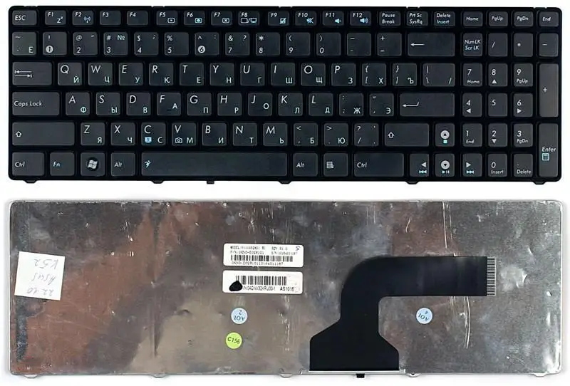 Клавиатура для Asus X54C русская черная с рамкой маленькой кнопкой Enter - купить по