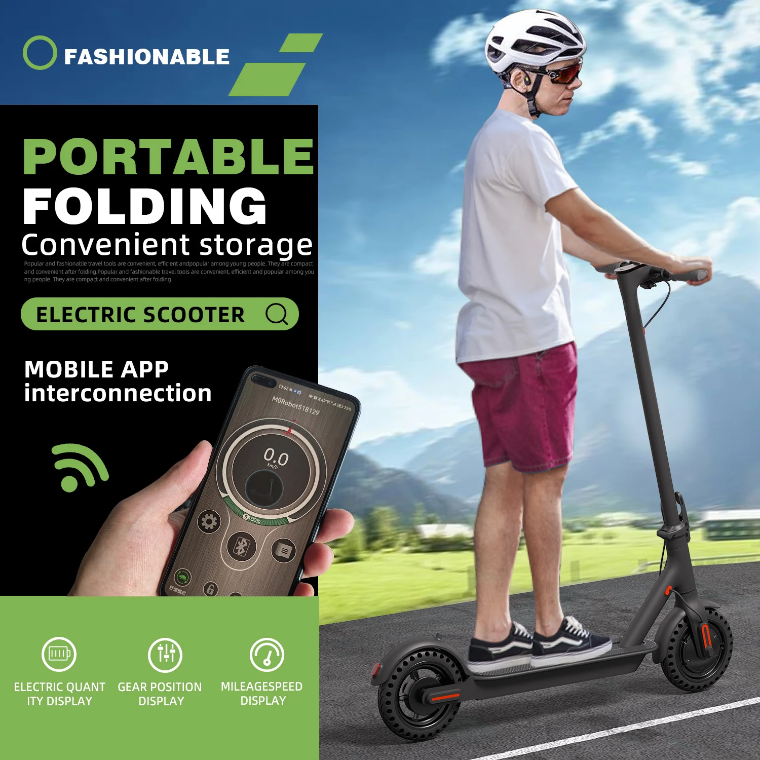 

US Warehouse 36V 250W adult electric scooter mobile portable folding two-wheel electric scooter ultra-light transportation