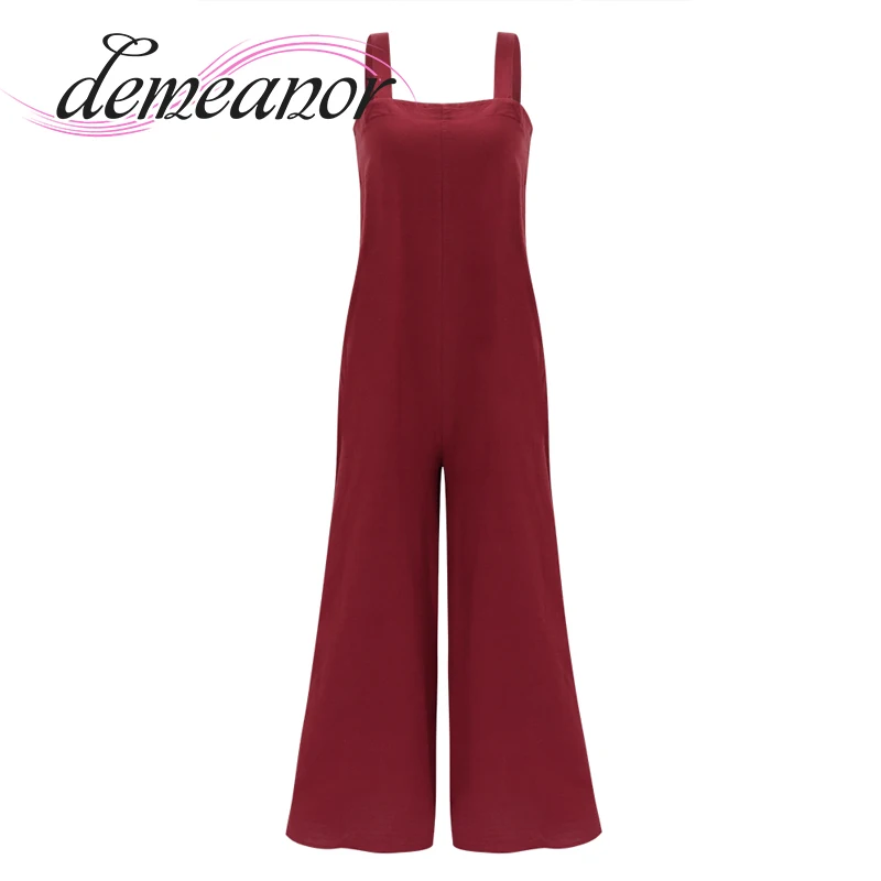 

Sexy Double Shoulder Jumpsuit Women Jumpsuit Summer Sleeveless Wide Leg Elegant Ladies New Fashion Casual Loose Jumpsuit