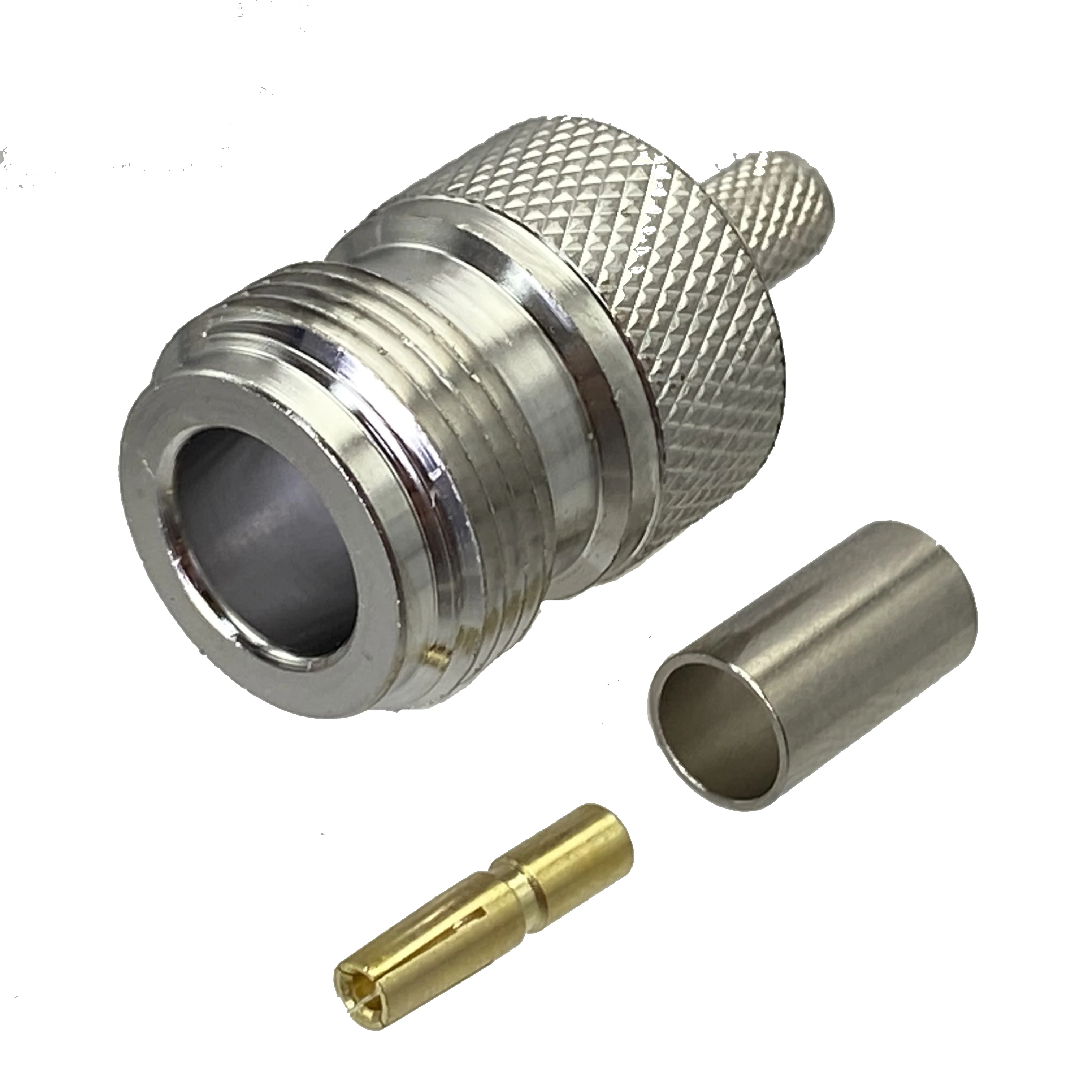 Fêmea Jack Conector Crimp Rg58 Rg142 Lmr195 Rg400 Cabo rf Fio Coaxial Terminas Latão em Linha Reta Novo 10 Peças n
