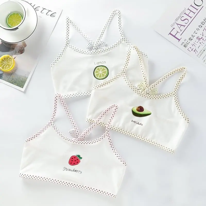 

EuerDoDo 3pc/lot Girls Underwear Training Bra Cotton Tops Crop Teens For Girls Breathable Sleeveless Vest Bra Crop Tops Kids