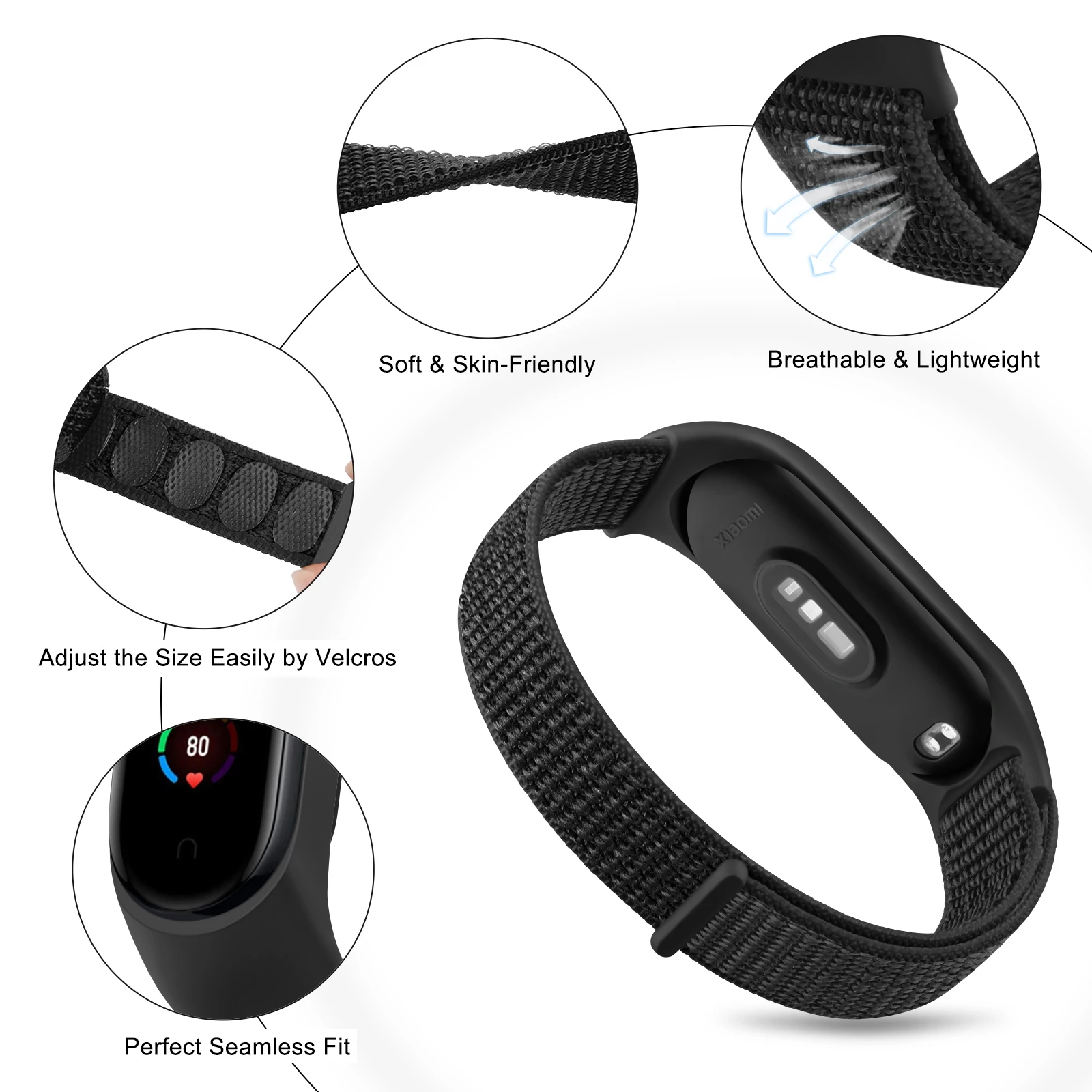 Bracelet for mi band 6 5 Strap Nylon Sport loop watch Belt pulsera correa Miband strap Wristband for xiaomi Mi band 4 3 Bracelet