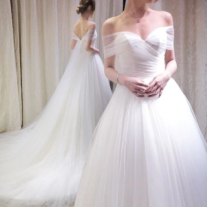 

New strapless sleeveless card shoulder lace banquet sexy slimming elegant light luxury party wedding dress vestidos de novia