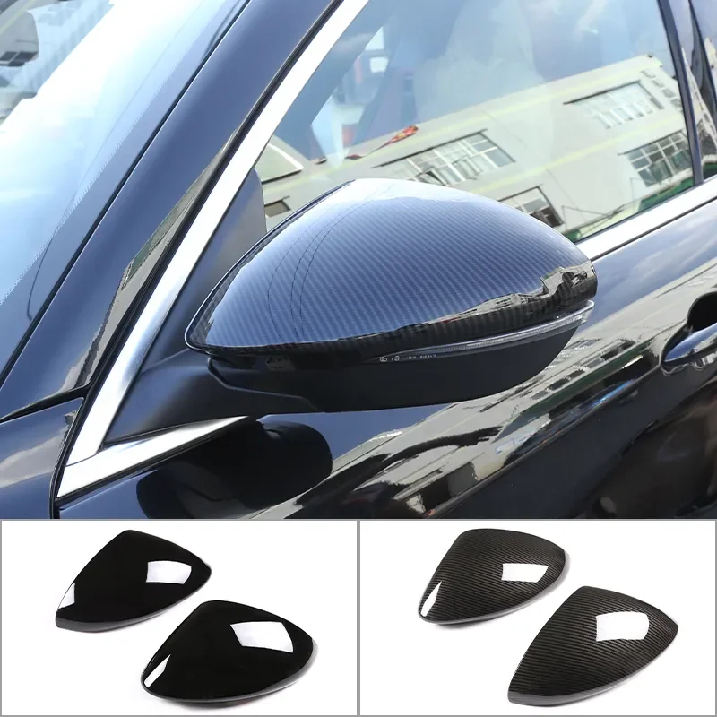 

1 Pair ABS Carbon Fiber Car Side Rearview Mirror Cover Cap Molding Trim Accessories For Alfa Romeo Stelvio 2017 2018 2019 2020